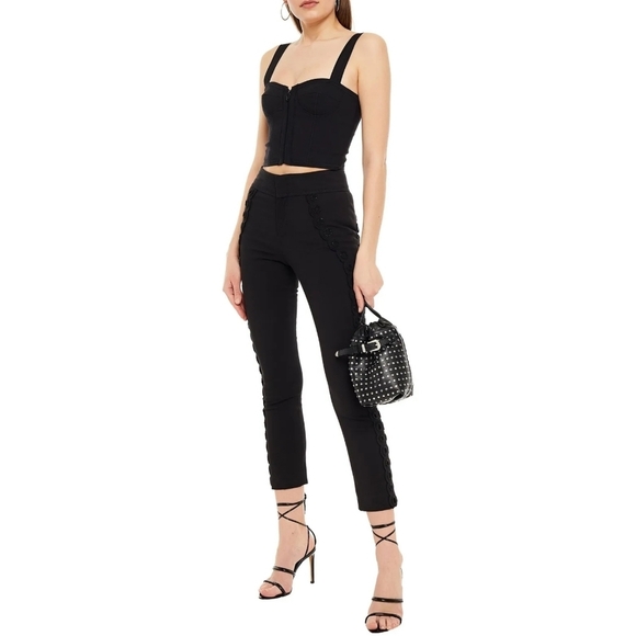 ISABEL MARANT Jobi bead-embellished cotton-blend slim-leg pants